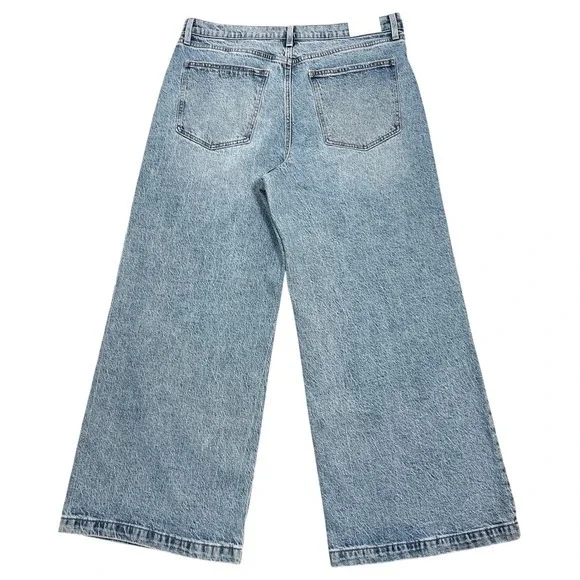 Pistola Lana High-Rise Ultra Wide Leg Jean Plus Sz 33" Petite Break Light Wash - Picture 3 of 14